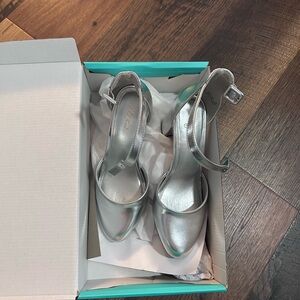 Shimmering Silver Heels